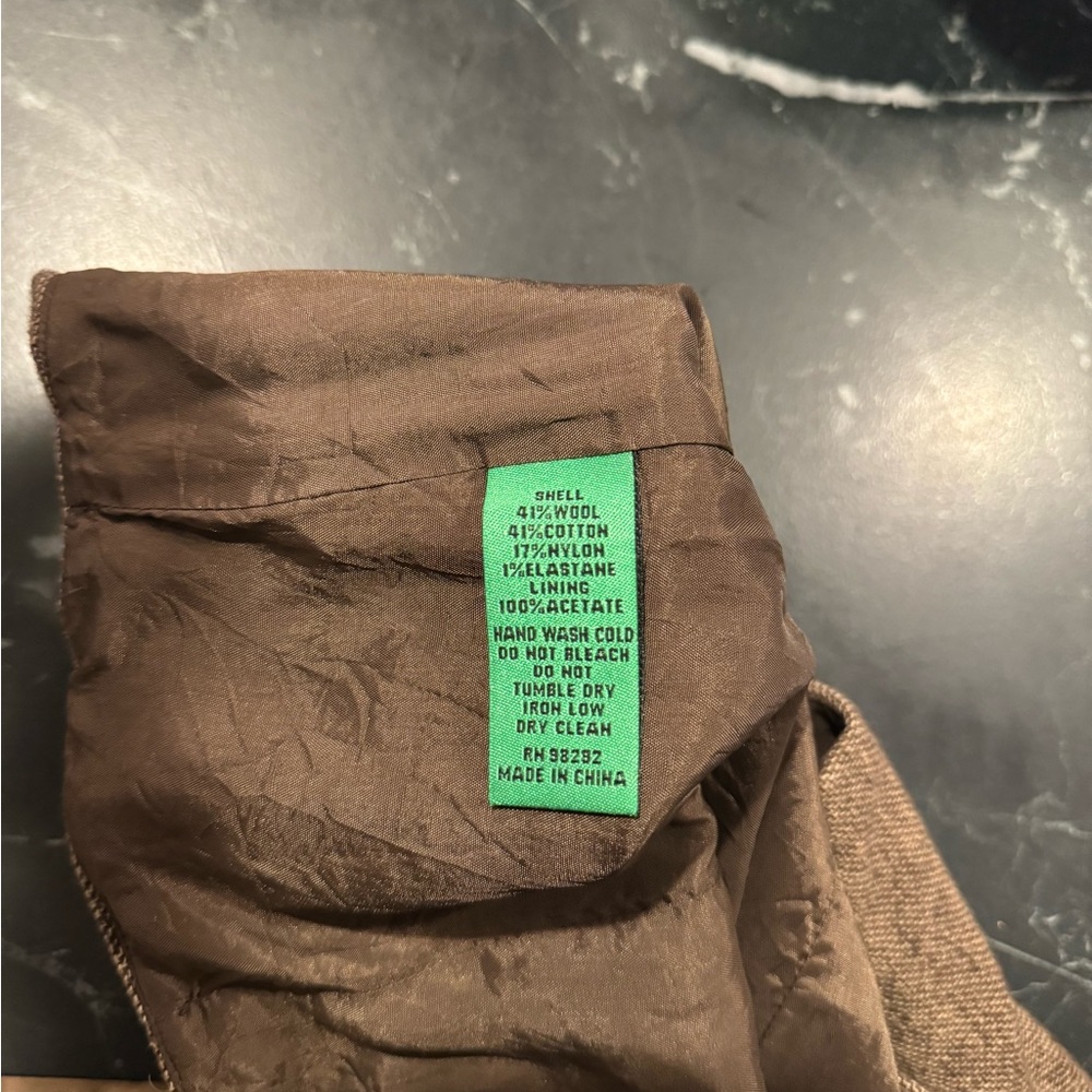 Wool cotton skirt tan with turquoise tread - Picture 4 of 5